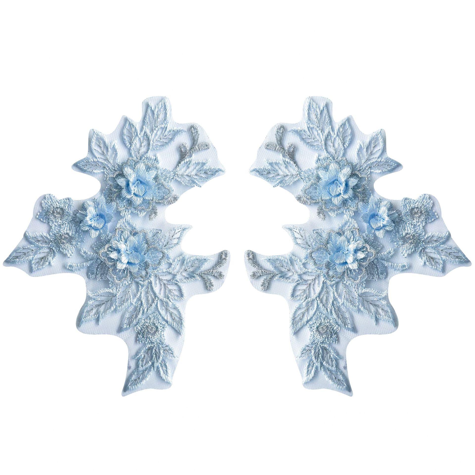 

Многоцветная вышивка Объемный цветок к цветку Тканевая наклейка Одежда Платье Сценический костюм Декоративная тканевая наклейка Аксессуары 7510 light blue unilateral random hair