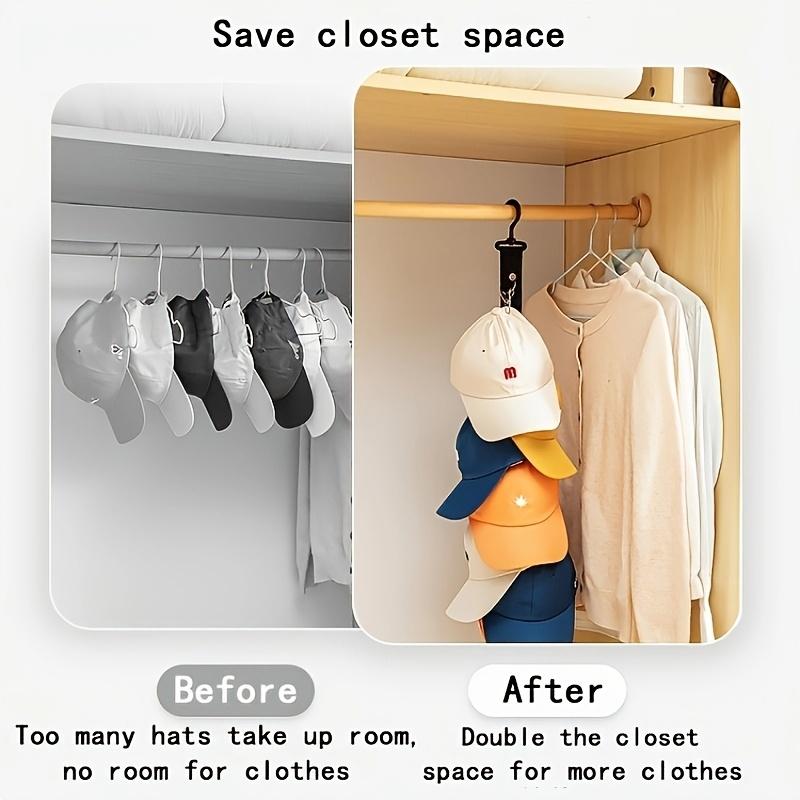 Stainless steel hat rack with8Clip - Hangable16Baseball cap Sun hat and clothing storage Summer Decoration - Multifunctional non-electric hat