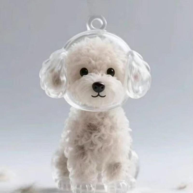Transparente Aufbewahrungsbox für Welpenfell Niedliche Tierfell-Aufbewahrung Anhänger Dekoration Gedenkstaubbox Geschenk