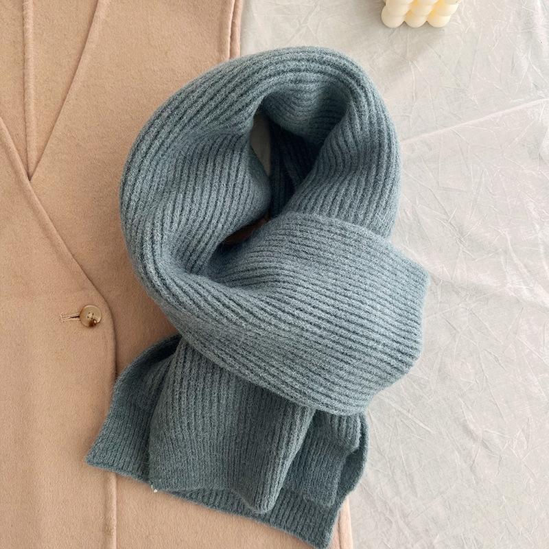 Japanische Studenten-Schals für Damen, warm im Herbst und Winter, verdickt, solide, vielseitig, einfach, zum Stricken, für Wollliebhaber