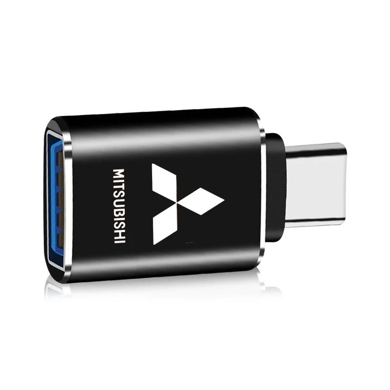djsc4 Car Usb Type C Cable Converter Charging Adapter For Mitsubishi ASX Lancer Pajero Outlander L200 EVO Lancer EX Car Accessories