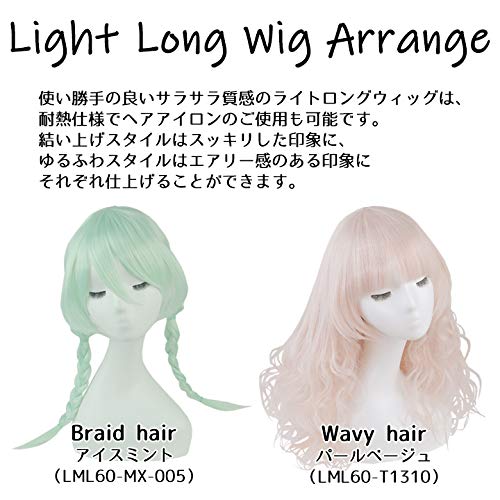 Fujitatsu Light Long Wig, Light Blue, Pastel Color, Heat Resistant, Aqua Blue (TF2513B) LML60-TF2513B