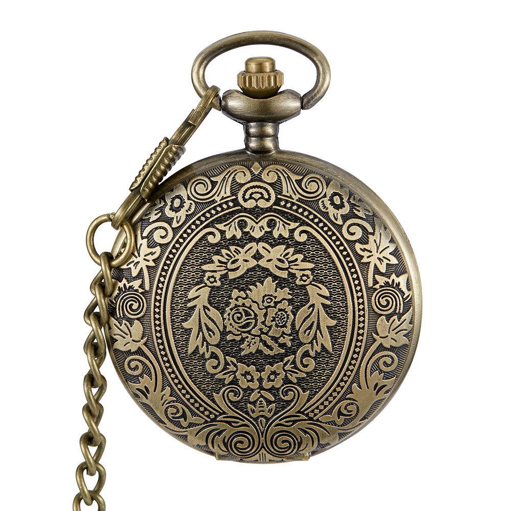 Flip Hollow Pocket Watch Retro Necklace Watch Men and Women Student Gift Hanging Watch Pocket Watch
