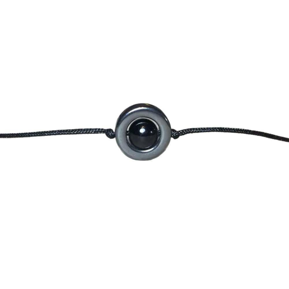 Braided Natural Stone Necklace Black Onyx Black Agate Unique Original Jewelry Women Light Luxury 40cm+5cm Extender Chain