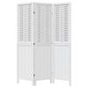 3 Piece Room Divider White Solid Paulownia Wood