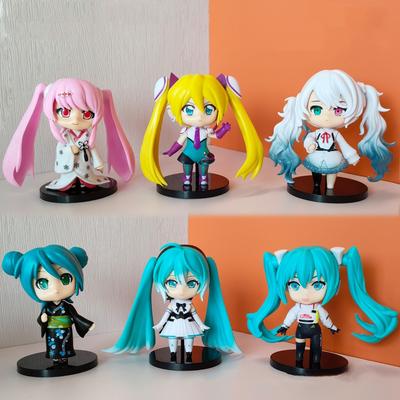 9-10cm 20style Q-version Hatsune Miku Rin Ren Kaito  Anime Action Figure 3D PVC Model Cosplay Accessories Cute Lovely Gift