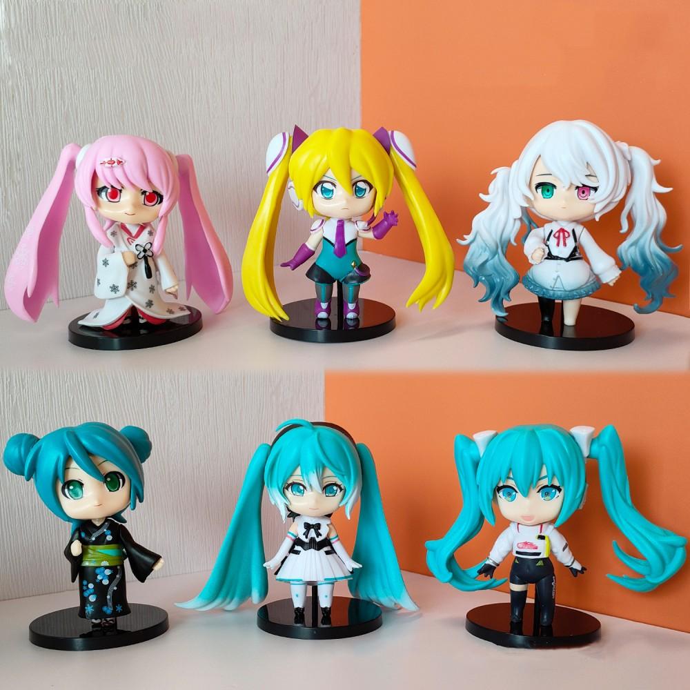 9-10cm 20style Q-version Hatsune Miku Rin Ren Kaito Anime Action Figure 3D PVC Model Cosplay Accessories Cute Lovely Gift
