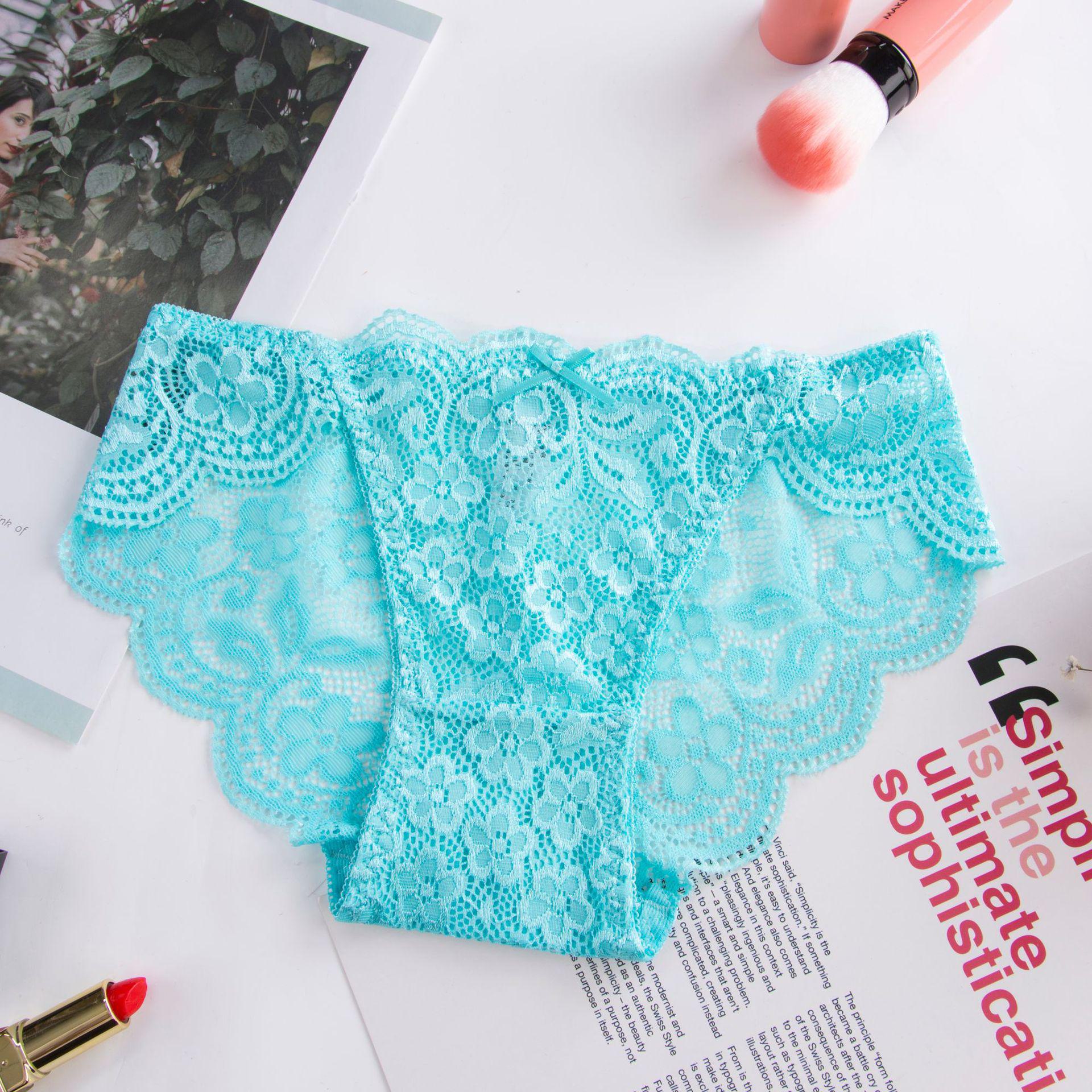 

Сексуальные кружевные трусики Meiji с низкой талией - высокое качество, удобные, размеры M и L для женщин M небесно-голубой