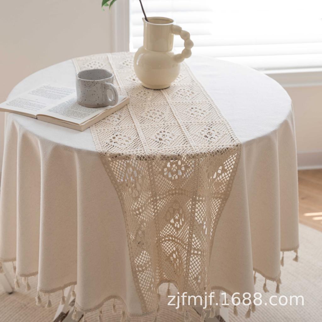 Stoff Papa Beige Hohlhäkeln Spleißen Tischdecke Restaurant Tischdecke Kaffeetischdecke Serviette Platzset Fleck