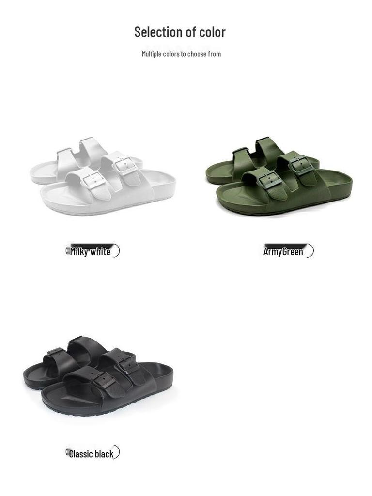 Men's Outdoor EVA Thick Sole Sandals - Summer, Plus Size, Buckle Style.