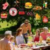 Ireer 52 Pcs Summer Picnic Party Hanging Decor Picnic Birthday Hanging Swirl BBQ Decoration Swirls for Barbecue Decor for Birthday Carnival Summer