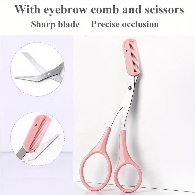 Eyebrow Trimmer Makeup Tools Stainless Steel Eyebrow Scissors With Comb Hair Removal Eyebrows Shaping Makeup Tools