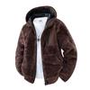 Autumn and Winter Hooded Fleece Casual Jacket Solid Color with Fleece Hooded Cardigan Jacket