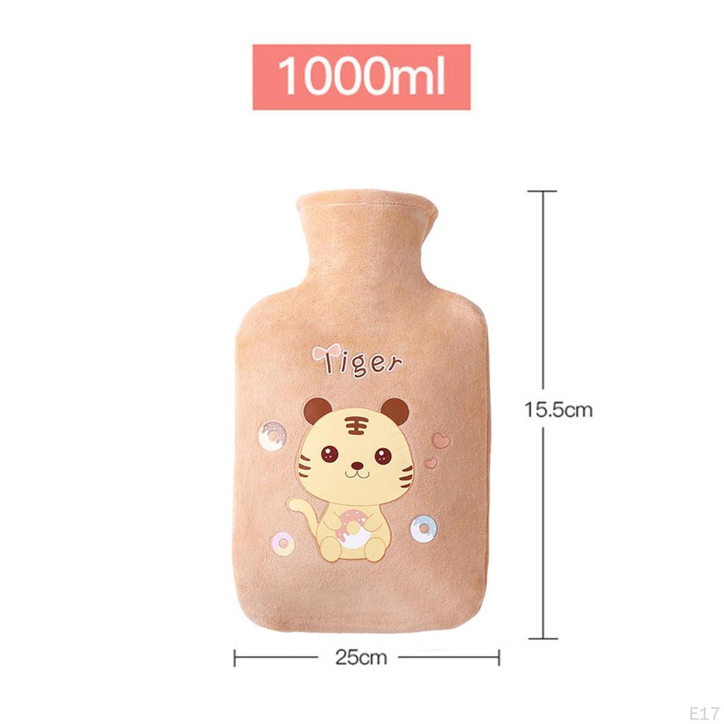 Cartoon Plush Water Bottle Bag, Leakproof Compress Filling Thickened Gift PVC Soft Bed