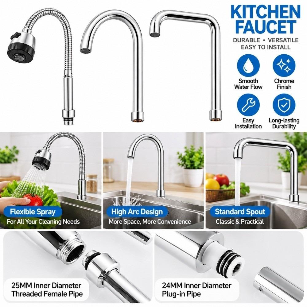 25mm Thread Faucet Outlet Tube Faucet Replacement Parts Kitchen Faucet Pipe Bathroom