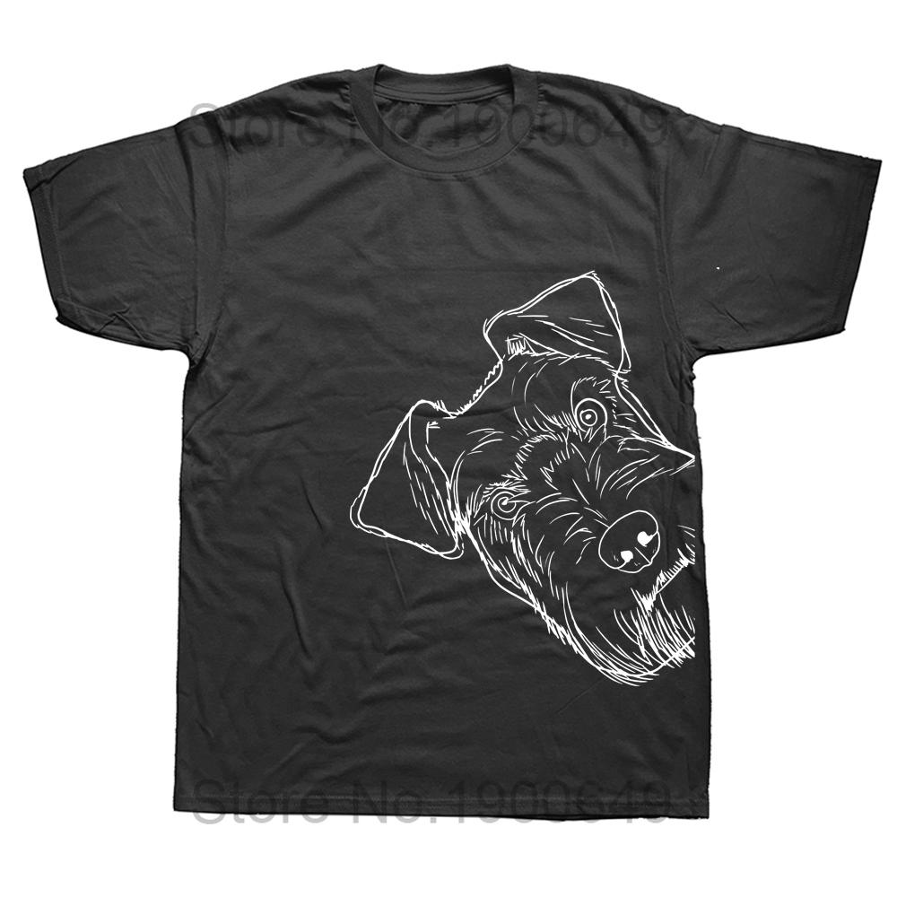 Funny  Schnauzer Dog Dad T Shirts Graphic Cotton Streetwear Short Sleeve Birthday Gifts Summer Style Tshirt Mens Clothing