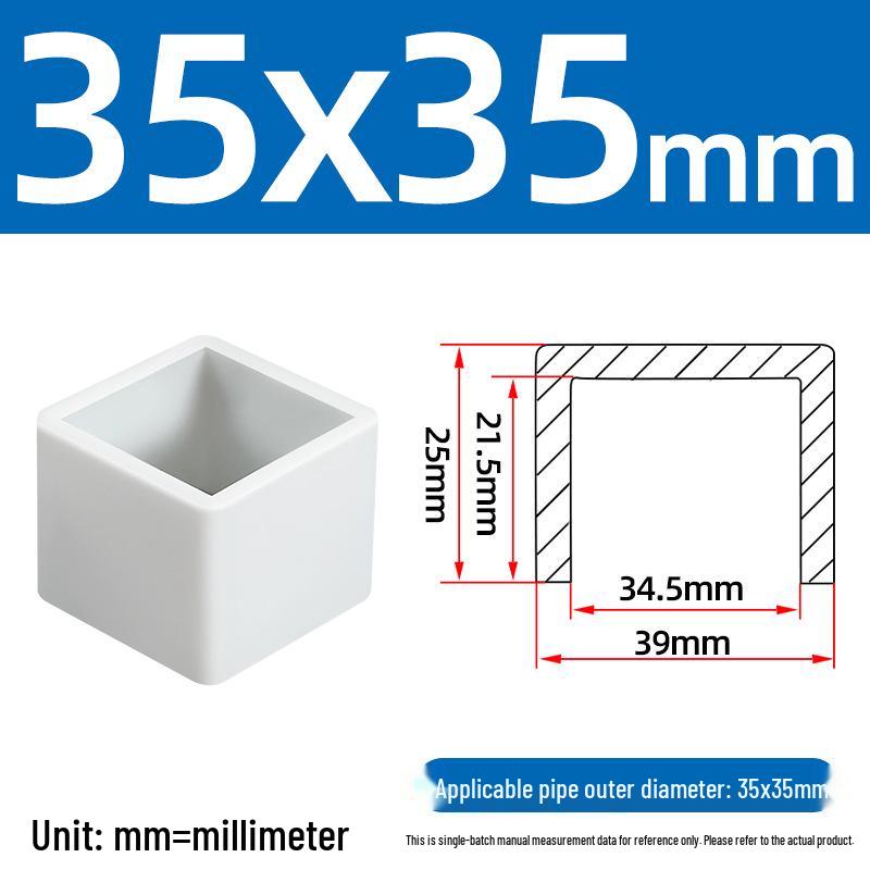 Silicone Anti-slip Chair Leg Cap - Heat Resistant, Square Rubber Sleeve for Steel Pipe with Protective Electroplated Finish