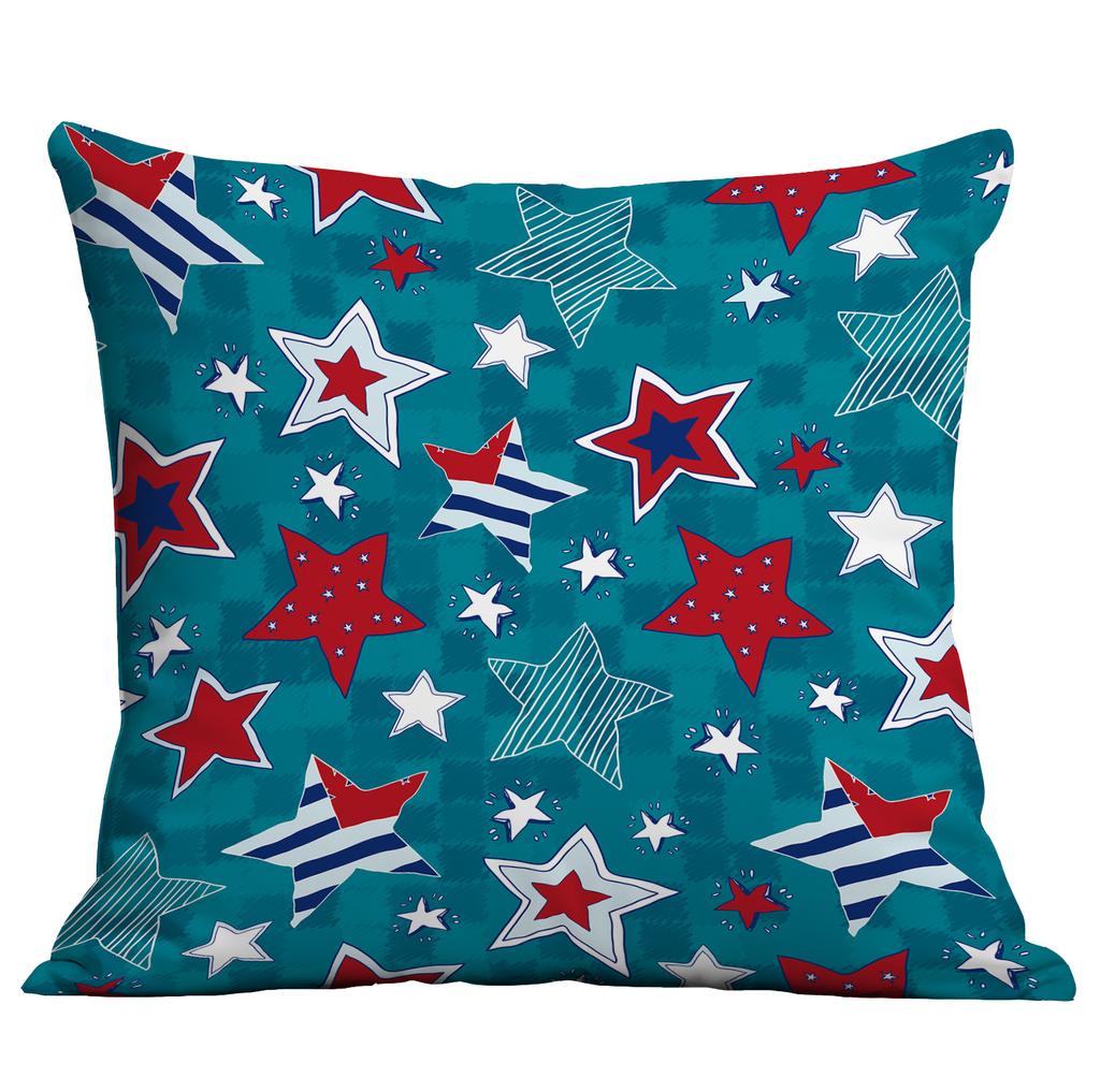 Fünfzackige Sterne und Streifen Bunte Flaggen Kissenbezug Zuhause Sofa Kissenbezug