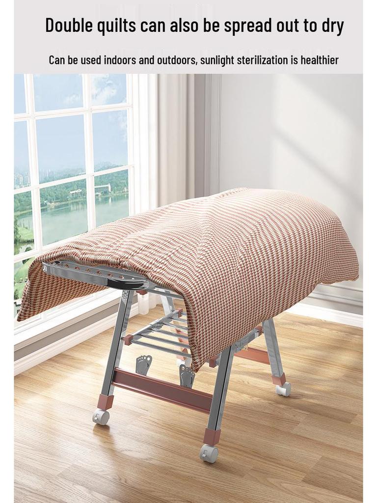 Floor-Standing Folding Towel and Clothes Rack for Hairdressing Salons and Barber Shops