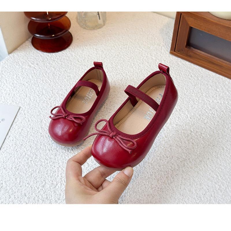 Girls Round Toe Soft Sole Princess Leather Shoes Kids Children Casual Single Shoes