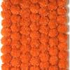 5Pcs Marigold Garland for Decoration,5 Feet Artificial Marigold Flowers Diwali Decorations for Home,Orange Artificial Marigold Heads for Diwali