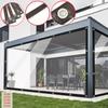 2X2M 3X3M 4X4M Prelată Transparentă Rezistentă la Ploaie Pânză Triunghiulară de Protecție Solară Impermeabilă și Anti-UV Copertină pentru Terasă/Grădină Exterior