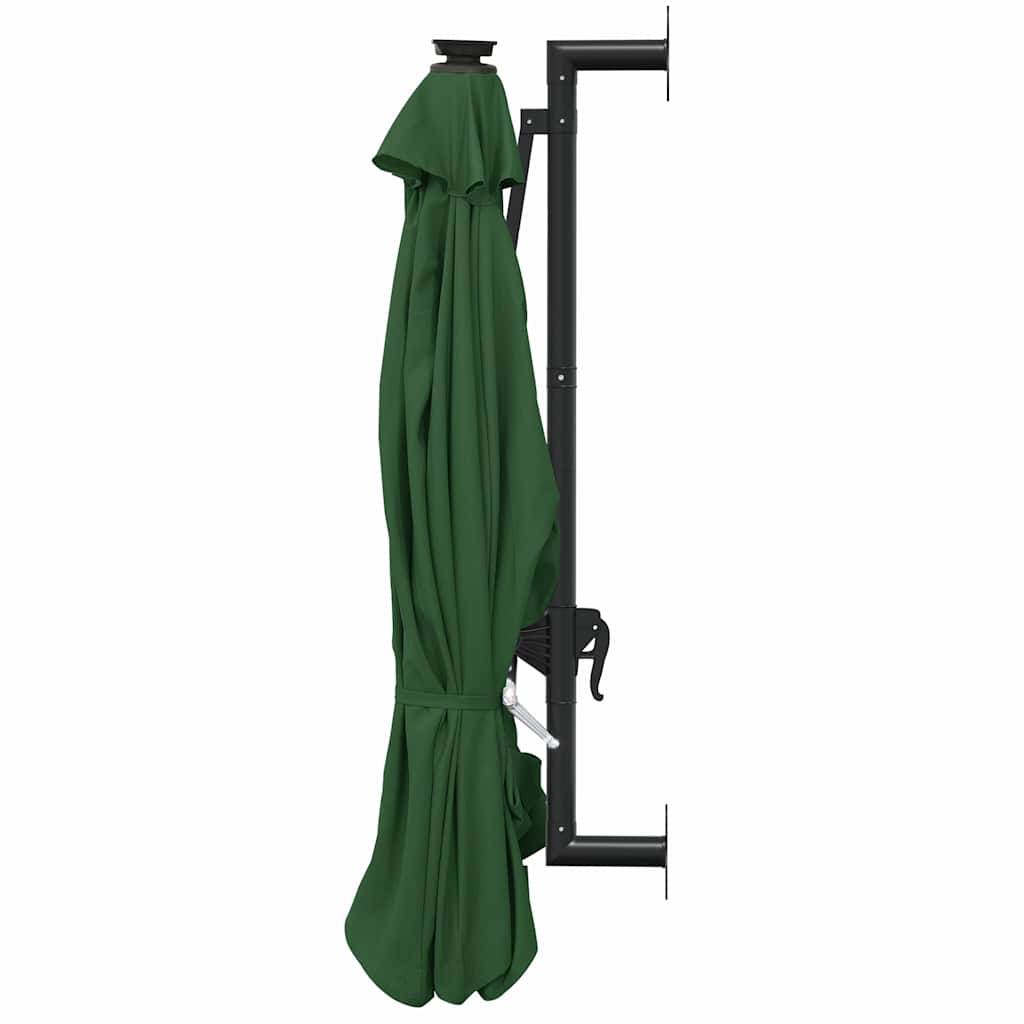 Wall Mounted Sun Umbrella with LEDs 300 cm Green