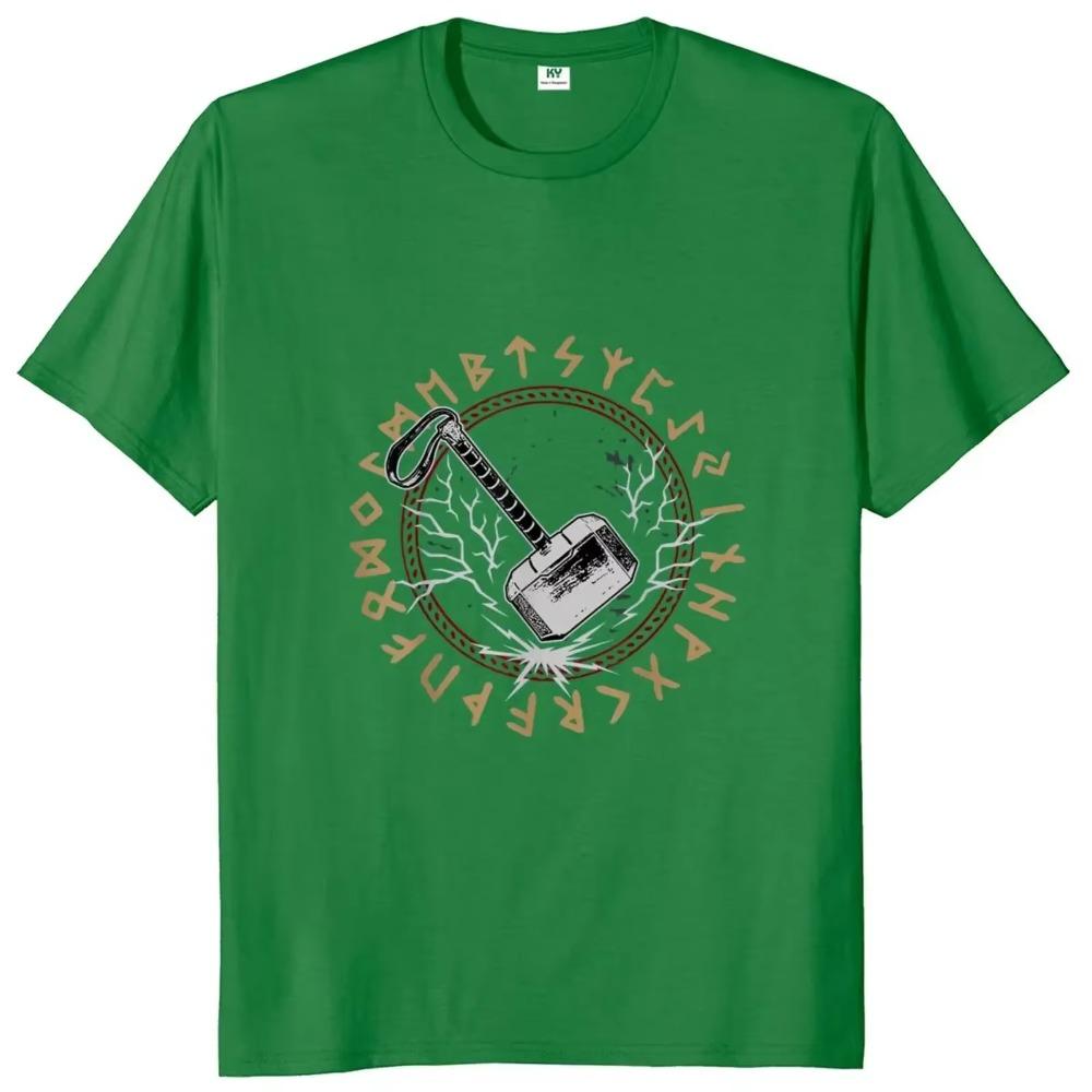 Thor Viking Hammer T Shirt Norse Mythology Design Novelty Tee Shirt 100% Cotton Short Sleeve Casual Homme Camiseta EU Size