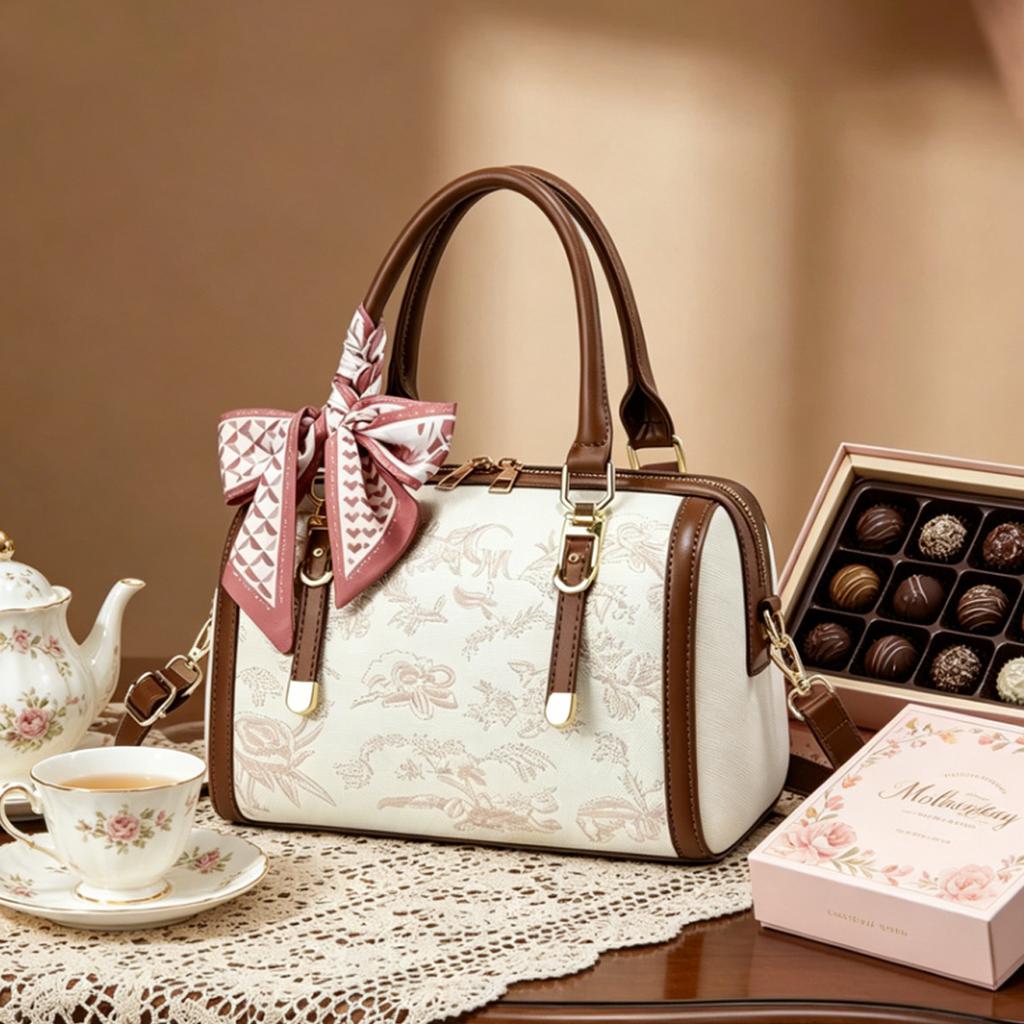 Exquisite Oriental Embroidery Daily Handbag For Middle Aged Ladies, Multi-purpose Top Handle Shoulder Crossbody Gift Bag