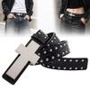 Y2K Punk Cross Belt Hip Hop Streetwear Waist Belt Rivet Studded Belt  For Men Women Jeans