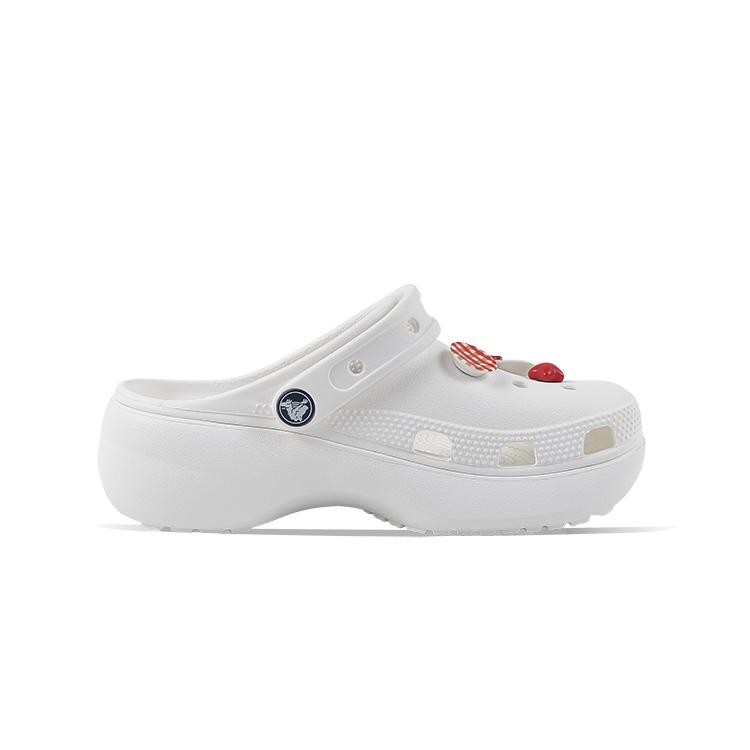 Crocs Classic Platform Clog EVA Glasses Rabbit Cute Versatile Classic Cloud Dok Niche Campus Style Hole Shoes Unisex White