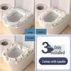 Washable Waterproof Adhesive Toilet Seat Cushion Cover, All-Season, Printed Design