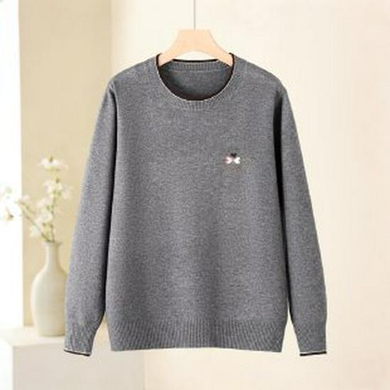 

2026 Spring-Autumn Knit Top for Middle-Aged & Elderly Women - Stylish Round Neck Base Layer Shirt XL