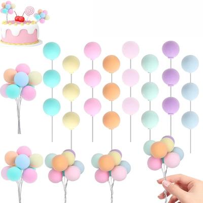 Foam Ball Shaped Cupcake Toppers and Picks for Birthday Wedding Anniversary Christmas Valentine's Day Party Decoration Supplies