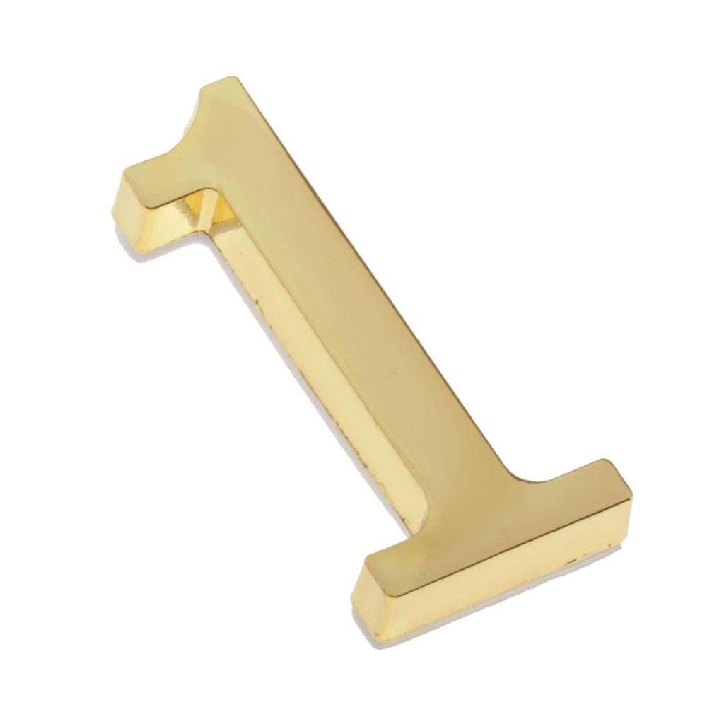 Golden Metal Digit Door Numbers Sign Plate DIY Mailbox House Outdoor 1