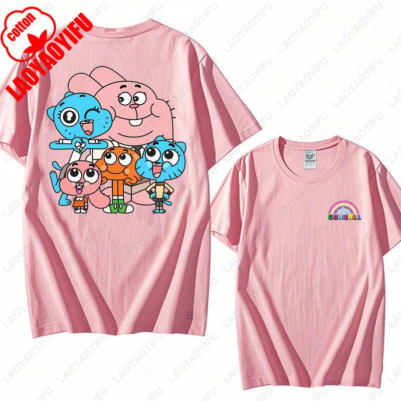 The Amazing World of Gumball Graphic T-shirt Funny Cartoon Anime Tshirt Unisex Cotton Top Cute Preppy Trendy Sweater Clothes Tee