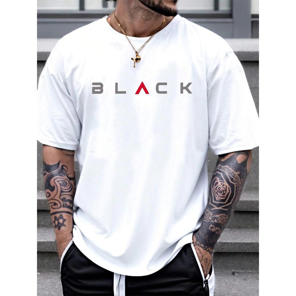 Summer Men's Pure Cotton Casual Sports Loose Printed Comfortable Round Neck Short Sleeved T-shirt Top