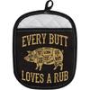 LEVLO Funny Pig Pork BBQ Grill Oven Mitt with Hot Pads Pig BBQ Lover Gifts Every Butt Loves A Good Rub Pot Holder for Friend Family Pork Rub (Every