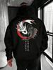 Felpa giapponese unisex con motivo di pesce koi, Yin Yang, Enso, fiori di ciliegio, Sakura, Samurai, tatuaggio a inchiostro, Kanji, sti