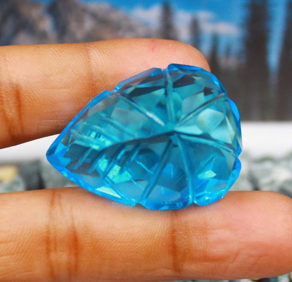 106.55 Carat Valentine Sale Pear Shape Blue Topaz Hand Craft Lab Created Certified Gemstone SN460