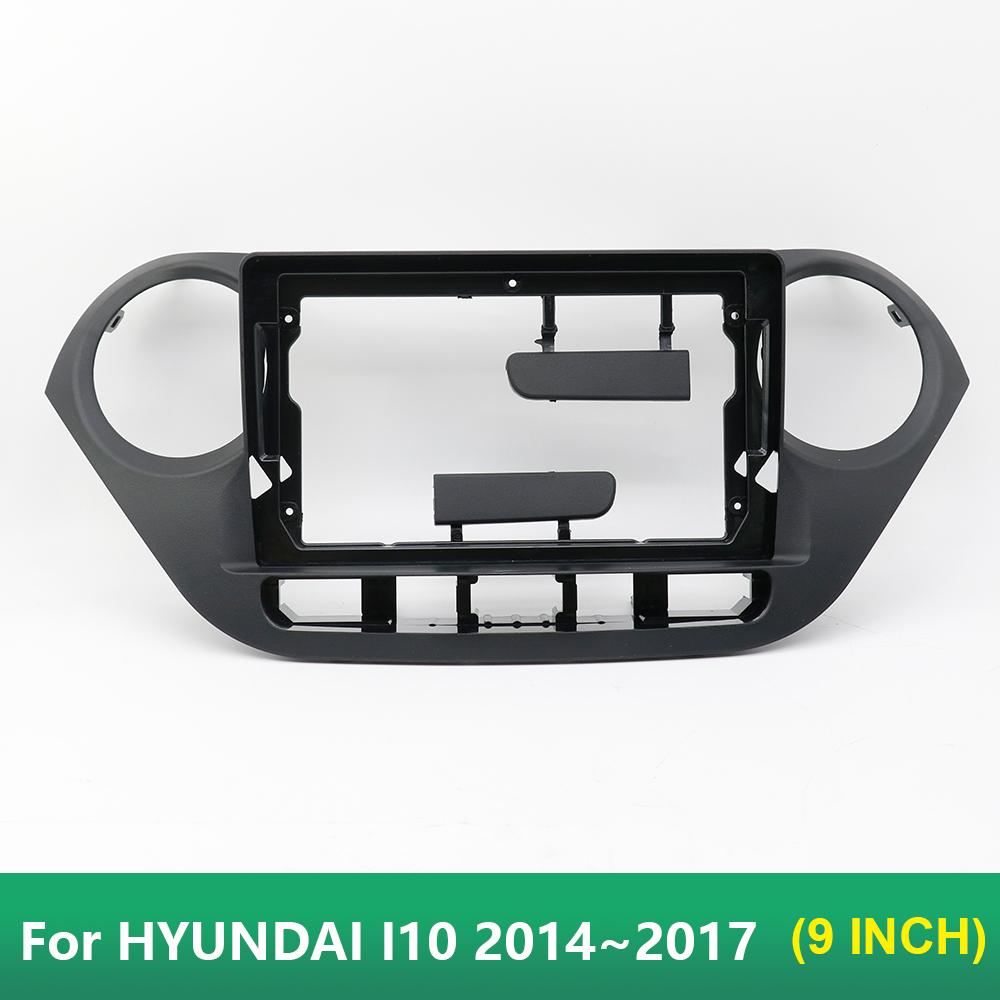 2 Din 9 Inch Car Radio Installation Plastic Fascia Panel Frame and Cable for HYUNDAI I10 2014~2017 Dash Mount Kit
