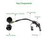 529004 American 7-Pin to 4-Pin Quick Connect Wiring Harness with Reverse and 12V Wires for Truck Trailers.