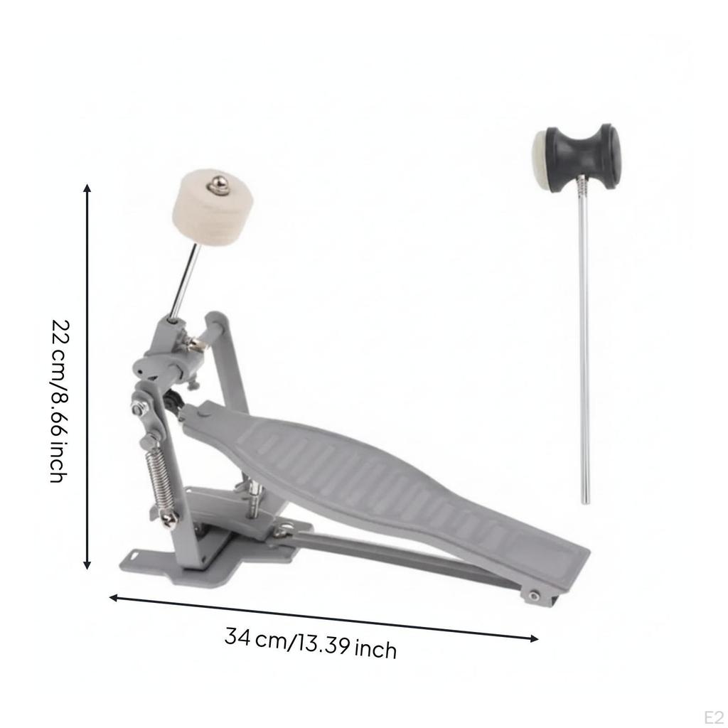 Bass Drum Pedal with Felt Beater Single Textured for Drummers, Rehearsals, Live