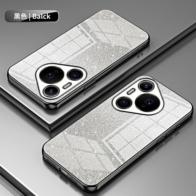 Applicable to Huawei Pura80Pro electroplated glitter mobile phone case Pura70Pro transparent P60 anti-drop protective case P30