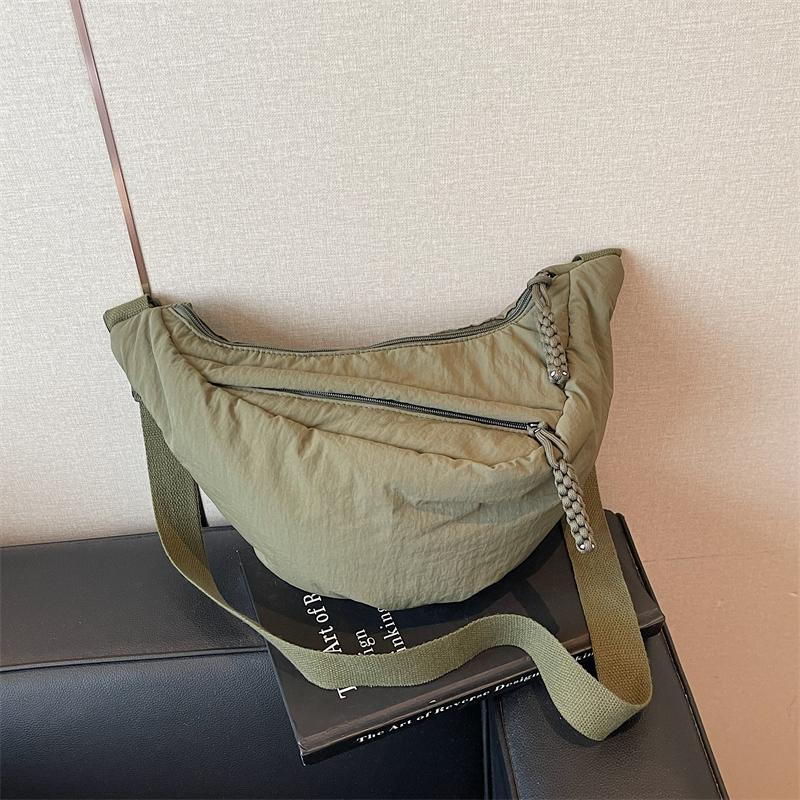 

Ladies Large Capacity Casual Dumpling Bag Fashionable Cotton Shoulder Crossbody Bag for Women Stylish Personalized Women s Bag (30cm Max Length 50cm) зелёный