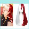 My Hero Academia Cosplay-Perücke für Todoroki- und Bakugo-Fans, 65 cm lang, rot-weiß