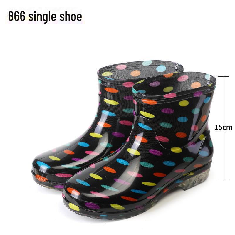 Damen Kurze Röhre Blumenmuster Gummistiefel - Wasserdicht, Rutschfest, Modisch, Niedrig geschnittene Gummischuhe für Küche & Draußen… Mehr