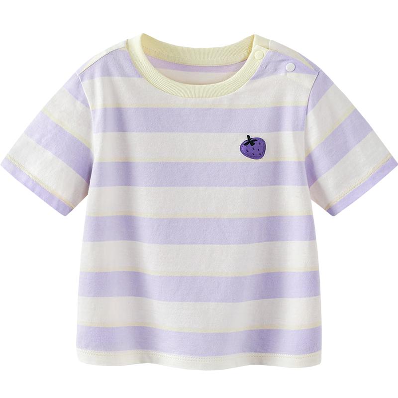 Minibala Kids' Pure Cotton Striped Short Sleeve T-Shirt