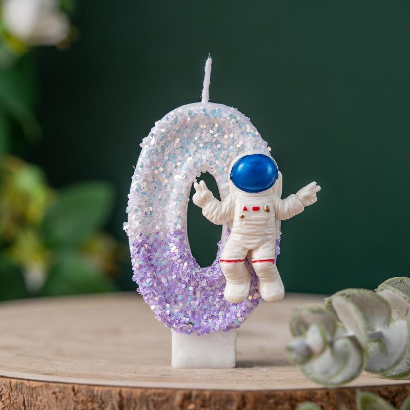 Astronaut Digital Birthday Candle Cake Decoration Set