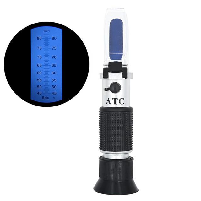 

Портативный тестер меда 58-90% Brix 38-43° Baume 12-27% воды 3 в 1 детектор сахара для пчеловода рефрактометр измеритель сахара